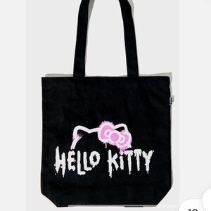 New hello kitty black canvas tote